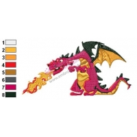 Evil Dragon Embroidery Design